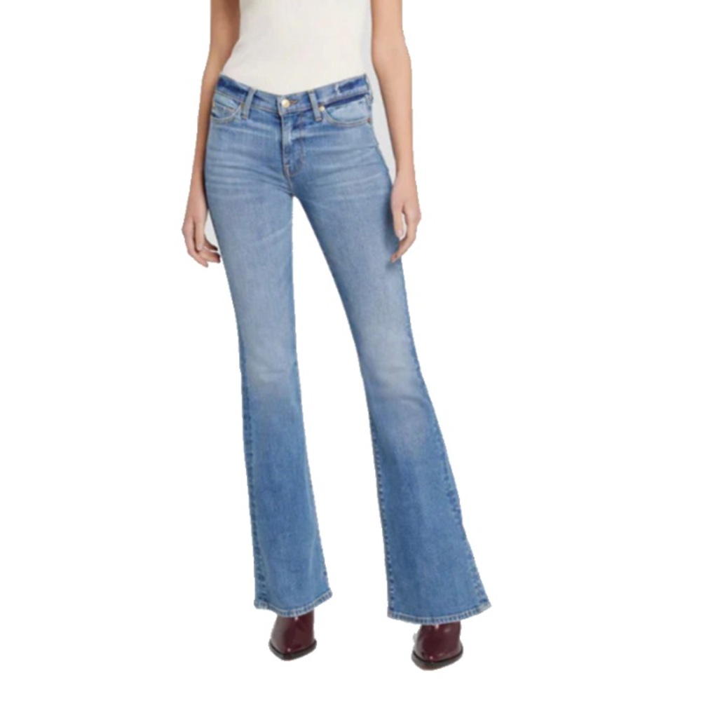 NWT 7 For All Mankind High Waist Ali Flare Jeans Tribeca Light wash size 28